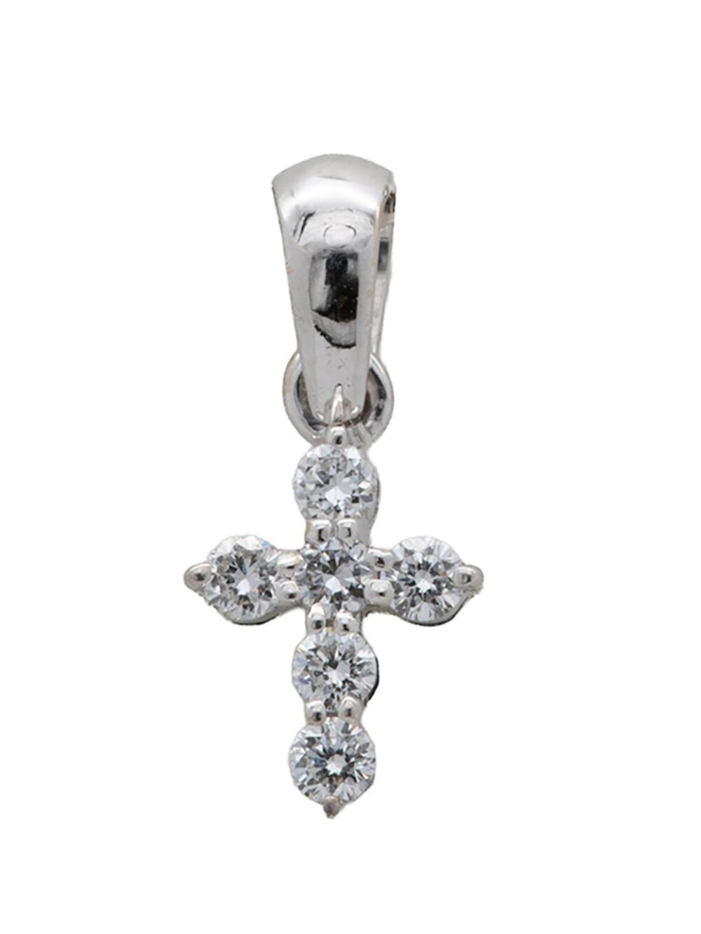 Solid 14K White Gold Diamond Accent Cross Pendant – Natural Earth Mined Diamonds